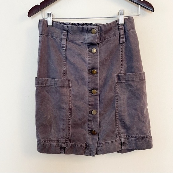 Young Fabulous & Broke Dresses & Skirts - Young Fabulous & Broke Button Front Paperbag Mini Jean Skirt Size Medium Blue